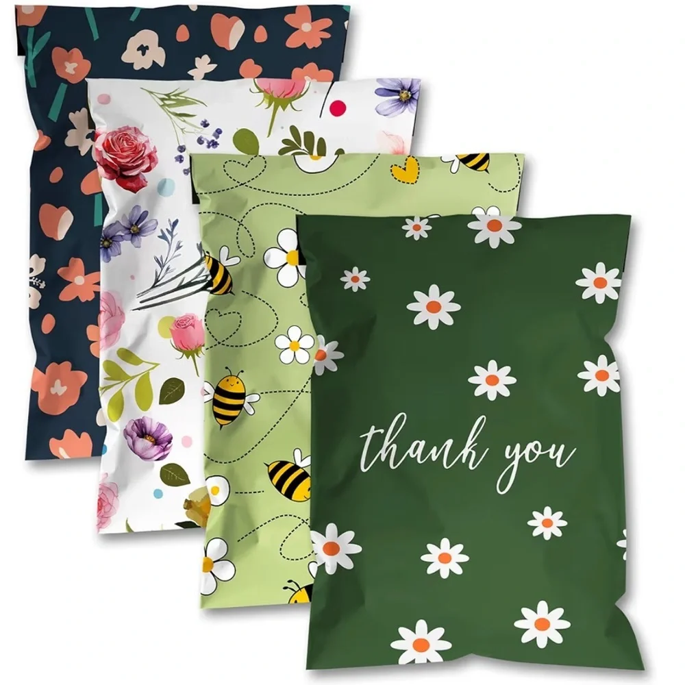 🐝Floral & Bee Poly Mailers 10x13 Set of 20 Waterproof Self-Seal Shipping Bags